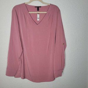 Lane Bryant Blouse Dark Pink Blouse - Size 16